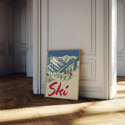 Vintagealpint skidaffisch