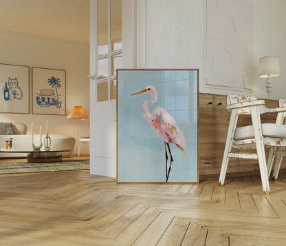Delicate Pink Heron Poster