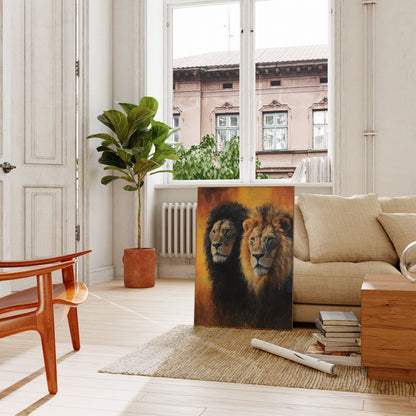 Majestic Lions Golden Hour Poster