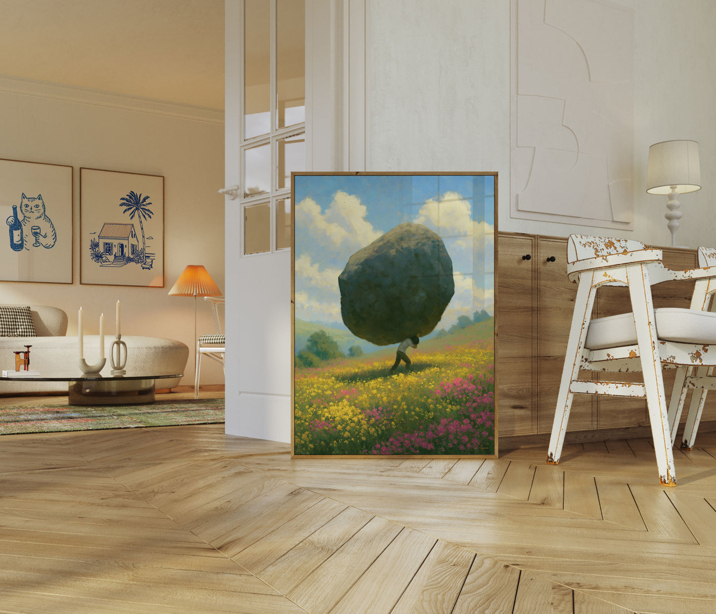 Man Carrying Boulder Poster