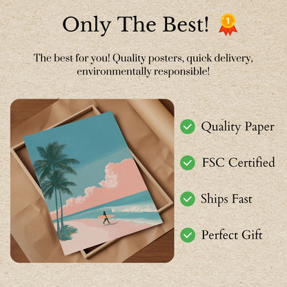 Tropical Surf Paradise Poster