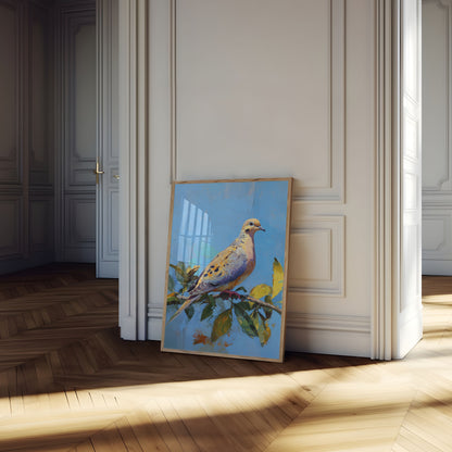 Dove on Branch Nature Poster