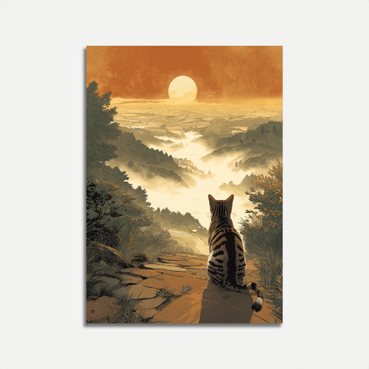 Tiger Watching the Golden Sunset Poster