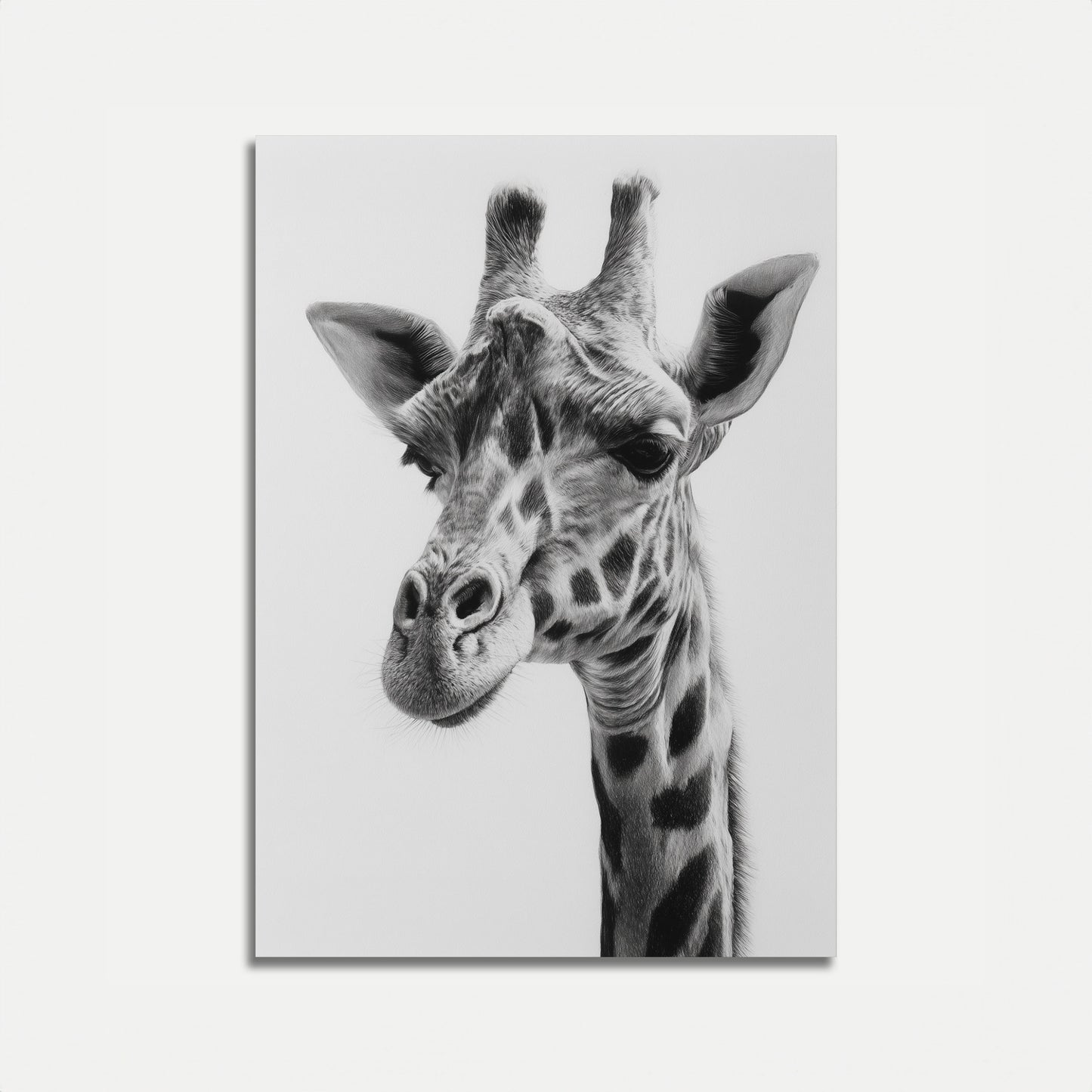 Elegant Giraffe Black and White Poster
