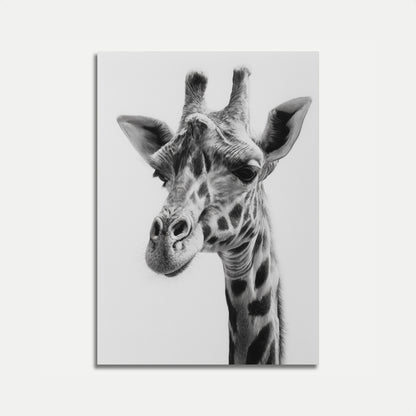 Elegant Giraffe Black and White Poster