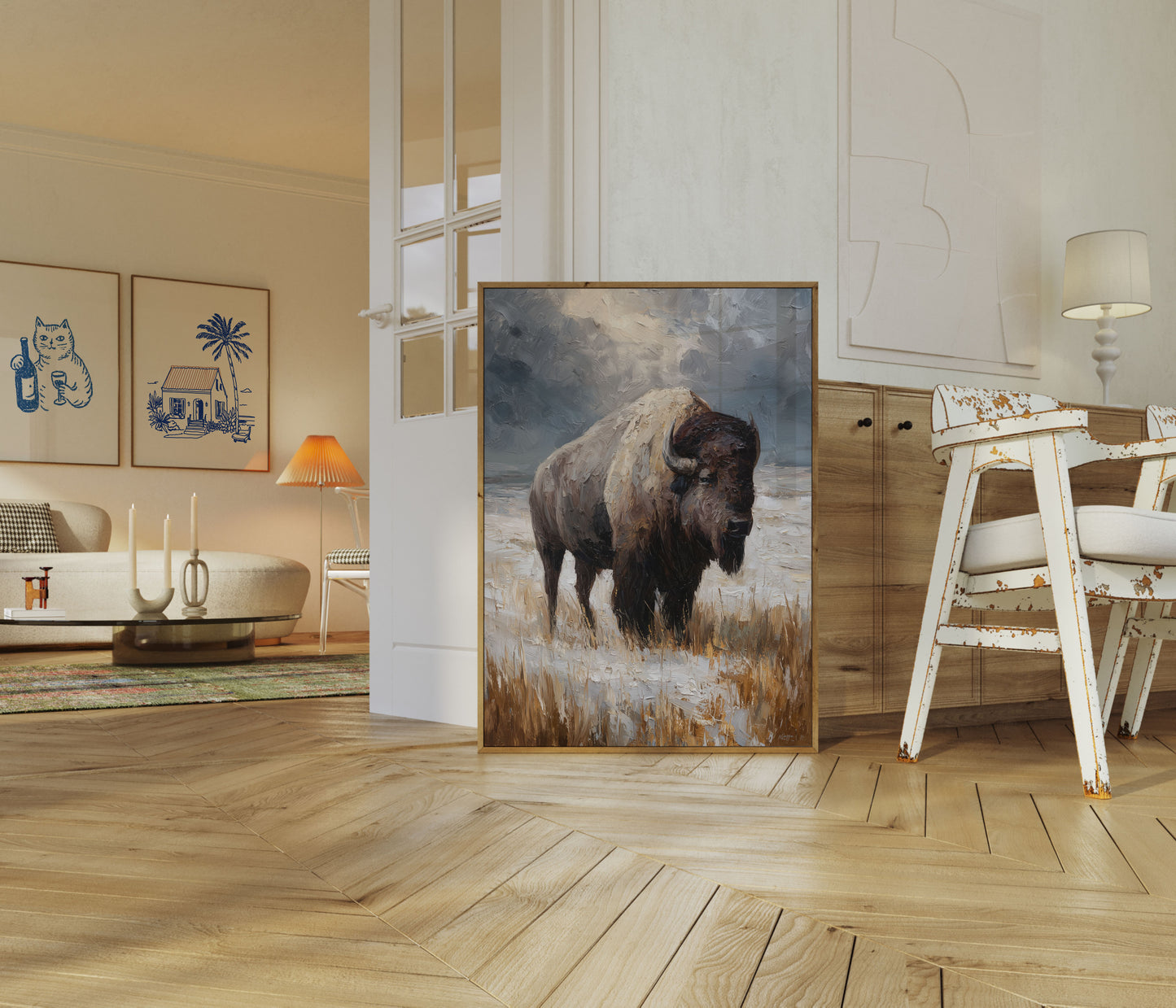 American Bison in Winter Poster