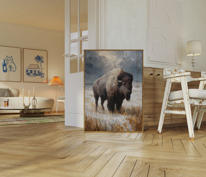 American Bison in Winter Poster
