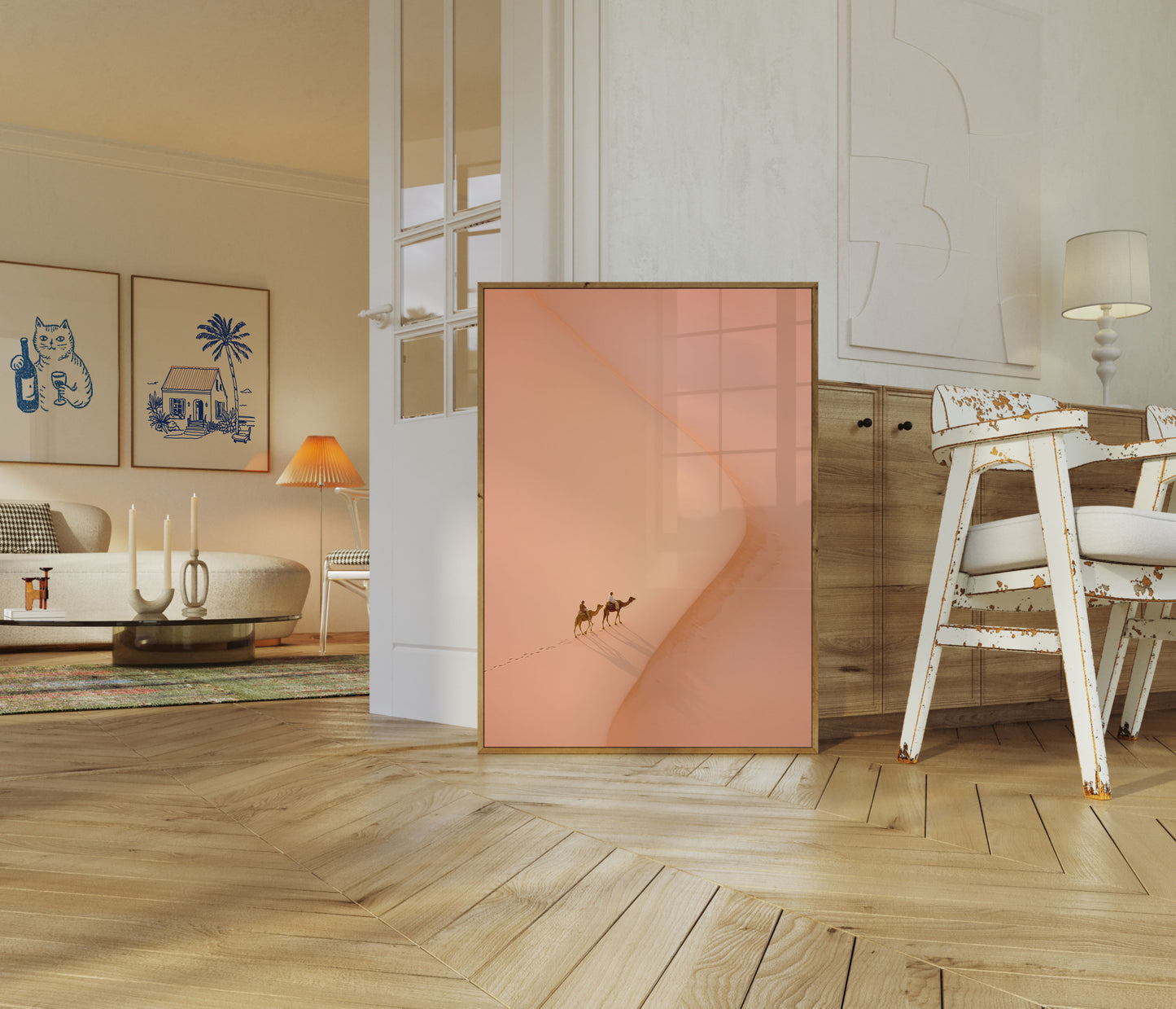 Desert Journey Camel Tracks Poster