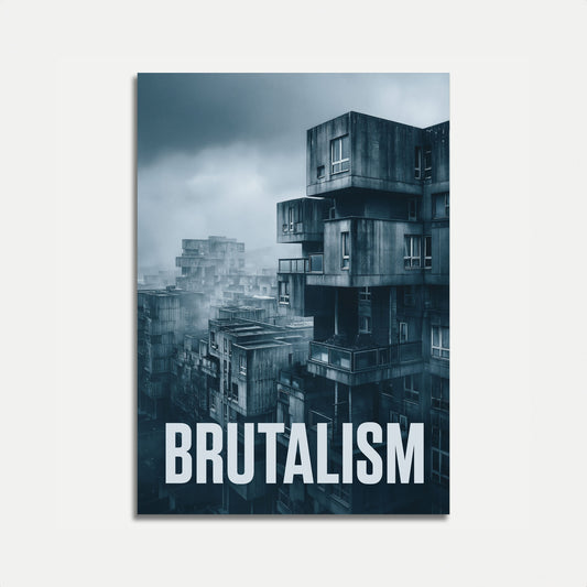 Plakát brutalistické městské architektury