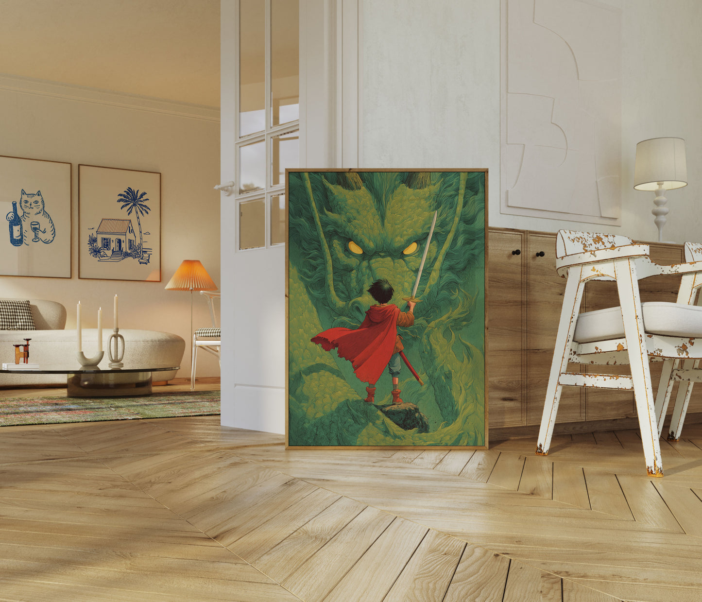 Póster de enfrentamiento del Caballero Dragón