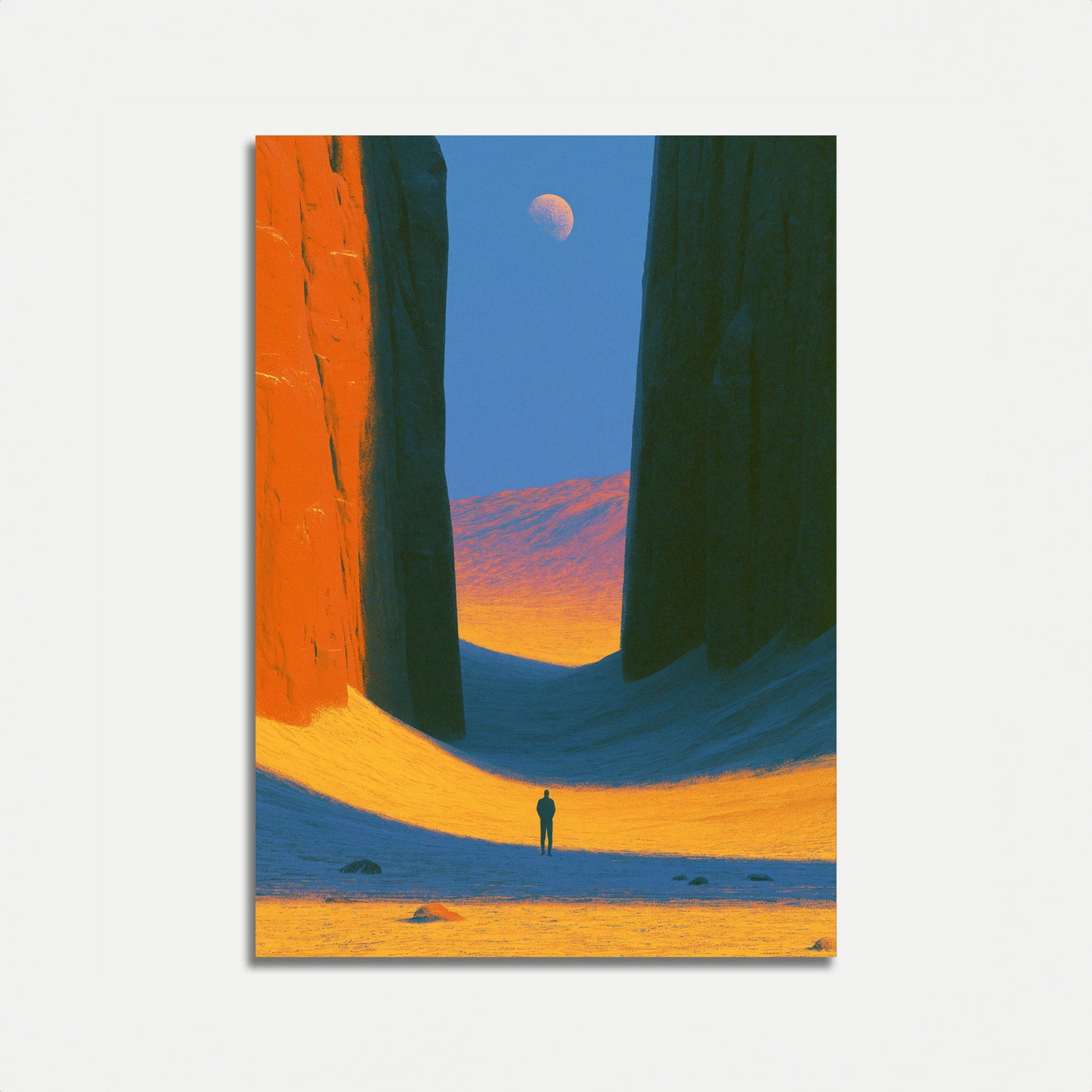 Wüsten-Schluchten-Mond-Landschafts-Poster