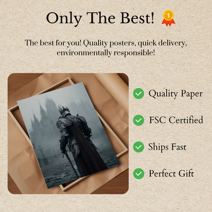 Medieval Knight Castle Fog Poster