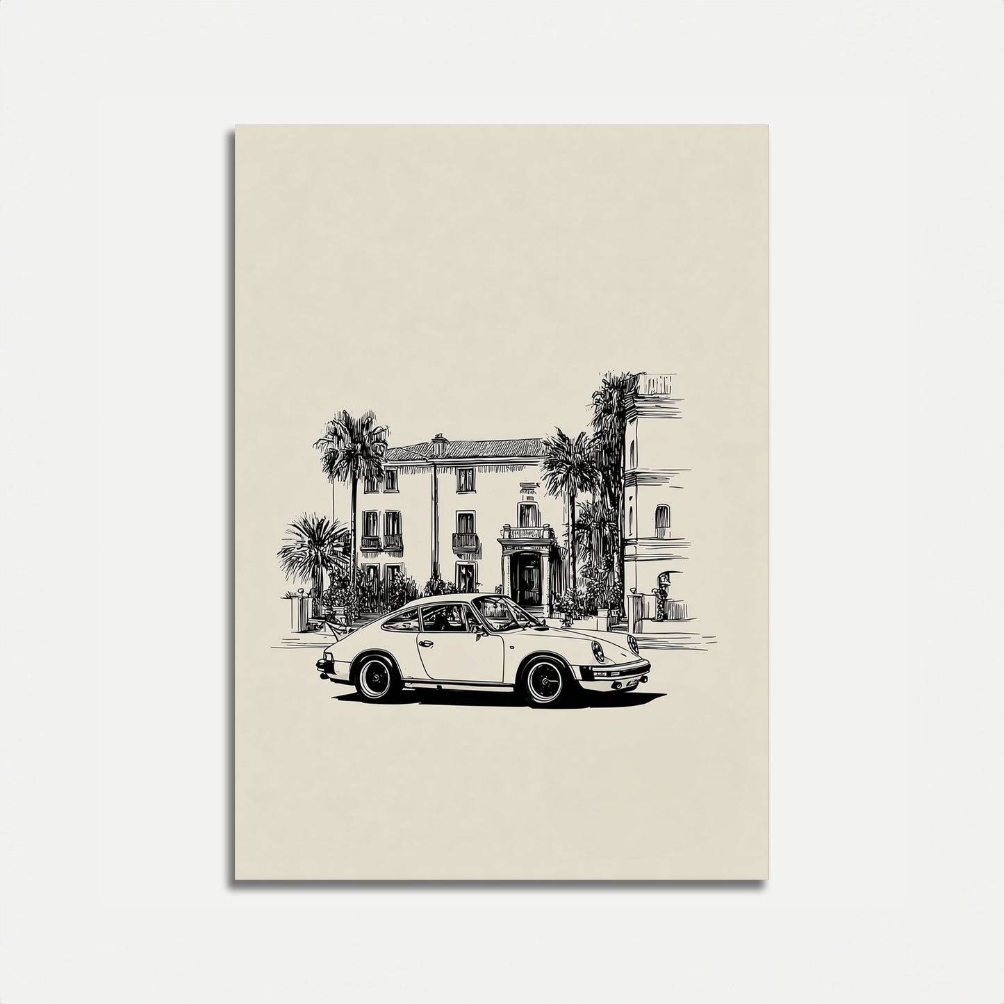 Classic Porsche Vintage Sketch Poster