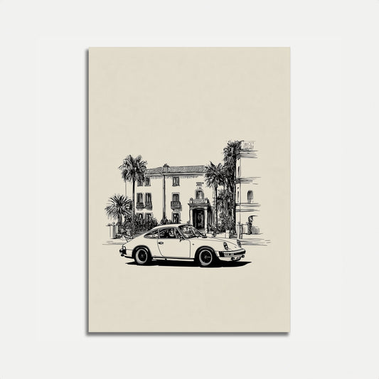 Classic Porsche Vintage Sketch Poster