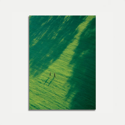 Runners in Green Field Poster