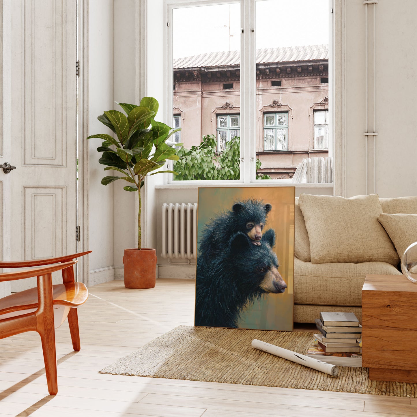 Mamma Orsa con Cucciolo Poster