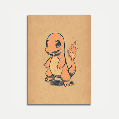 Charmander Lucertola di Fuoco Poster