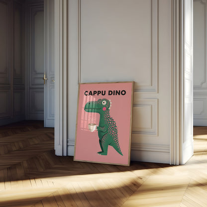 Cappu Dino Kaffee Dinosaurier Poster