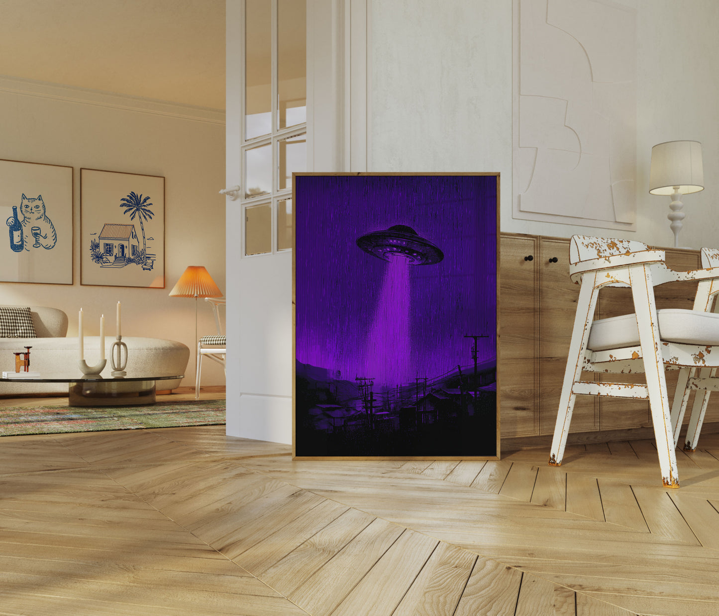 Purple Alien Invasion Poster