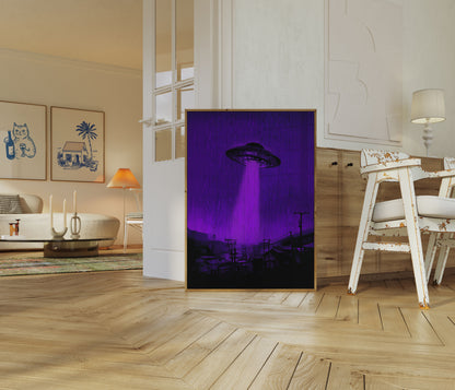Purple Alien Invasion Poster