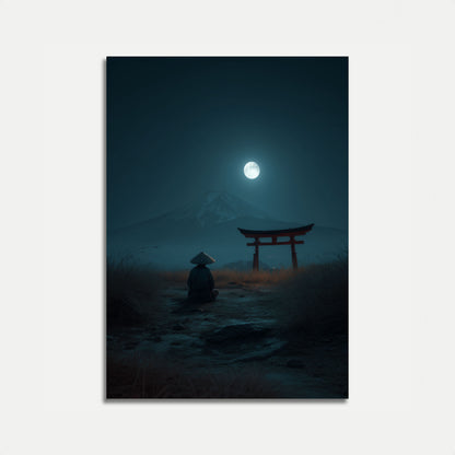 Mondbeleuchteter Zen-Berg Poster