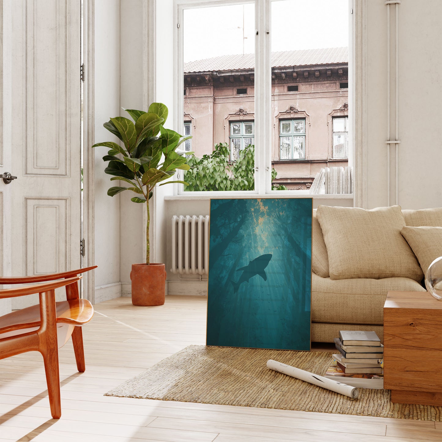 Underwater Forest Shark Poster