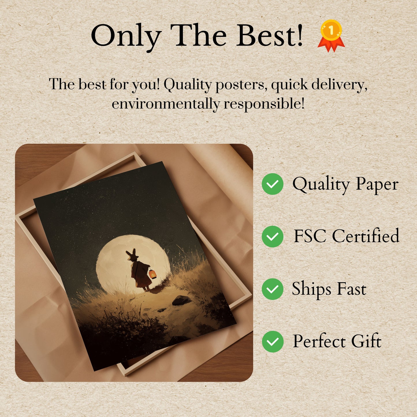 Moonlit Rabbit Journey Poster