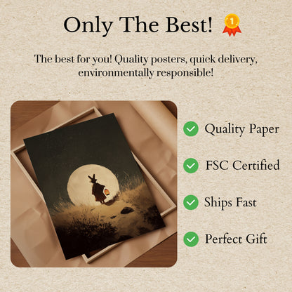 Moonlit Rabbit Journey Poster