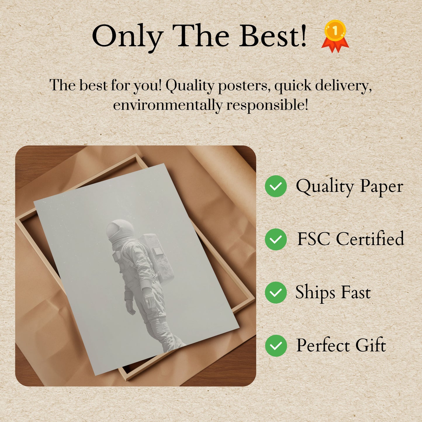 Solitary Spaceman Minimalist Poster