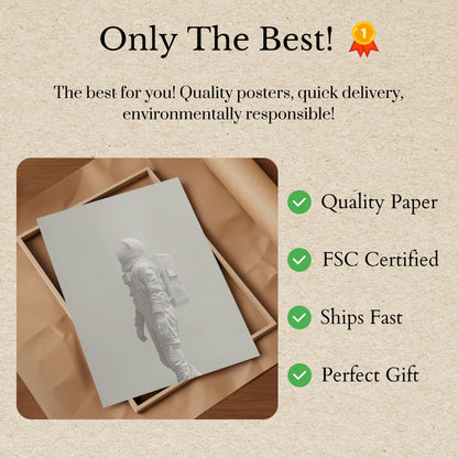 Solitary Spaceman Minimalist Poster