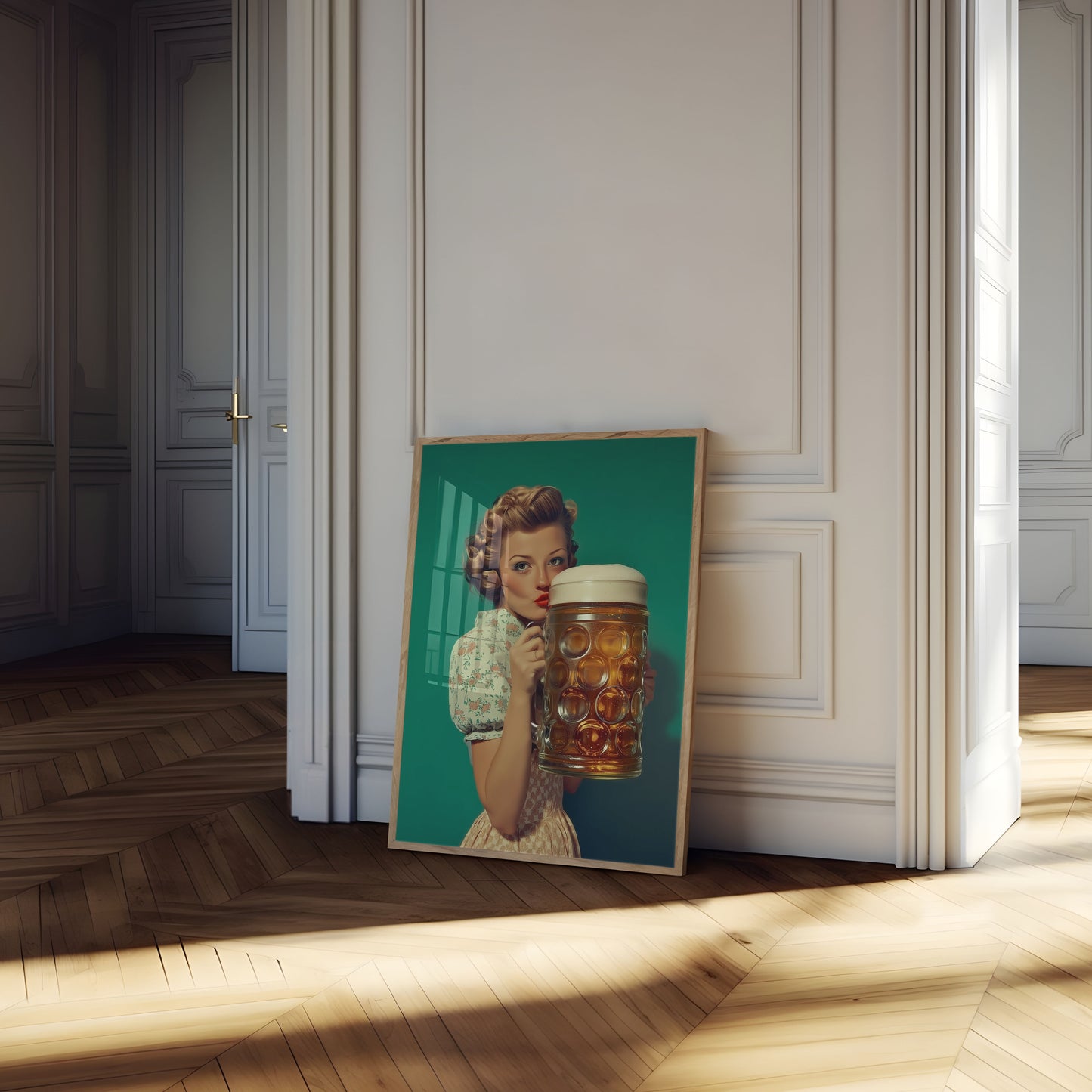 Retro Bavarian Beer Beauty Poster