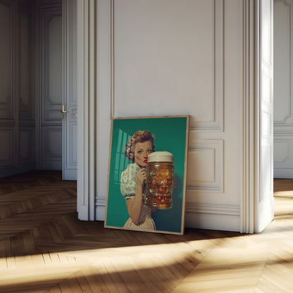 Retro Bavarian Beer Beauty Poster