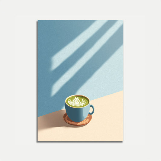 Serene Matcha Latte Art Poster