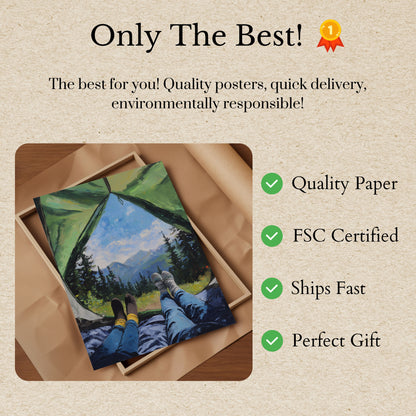 Mountain Tent View Camping Poster