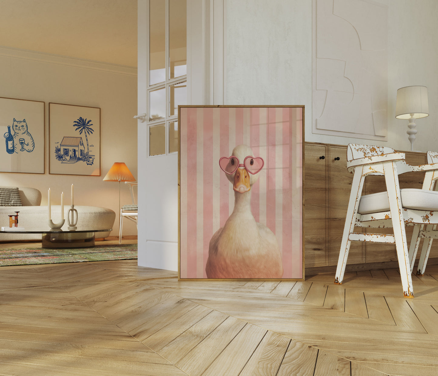 Groovy Duck Hjerte Solbriller Plakat