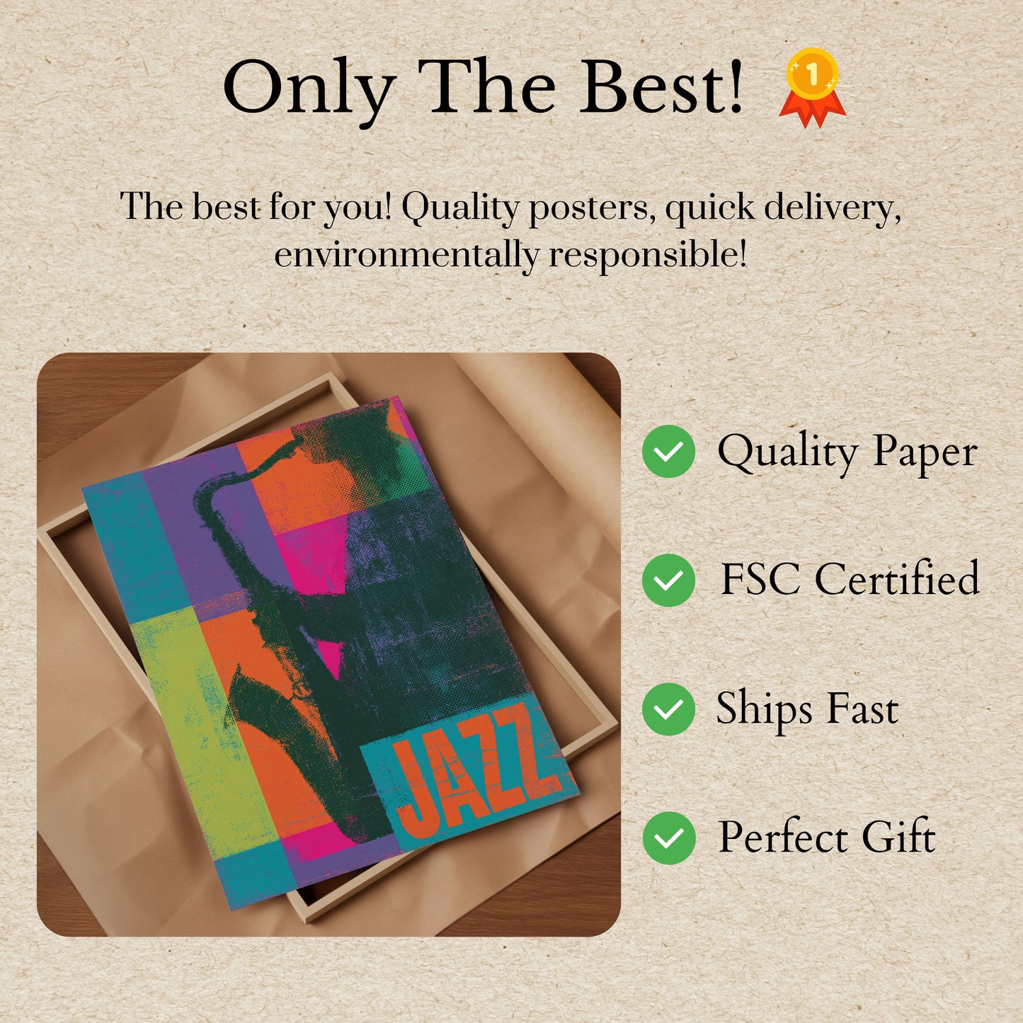Colorful Jazz Saxophone Player Poster