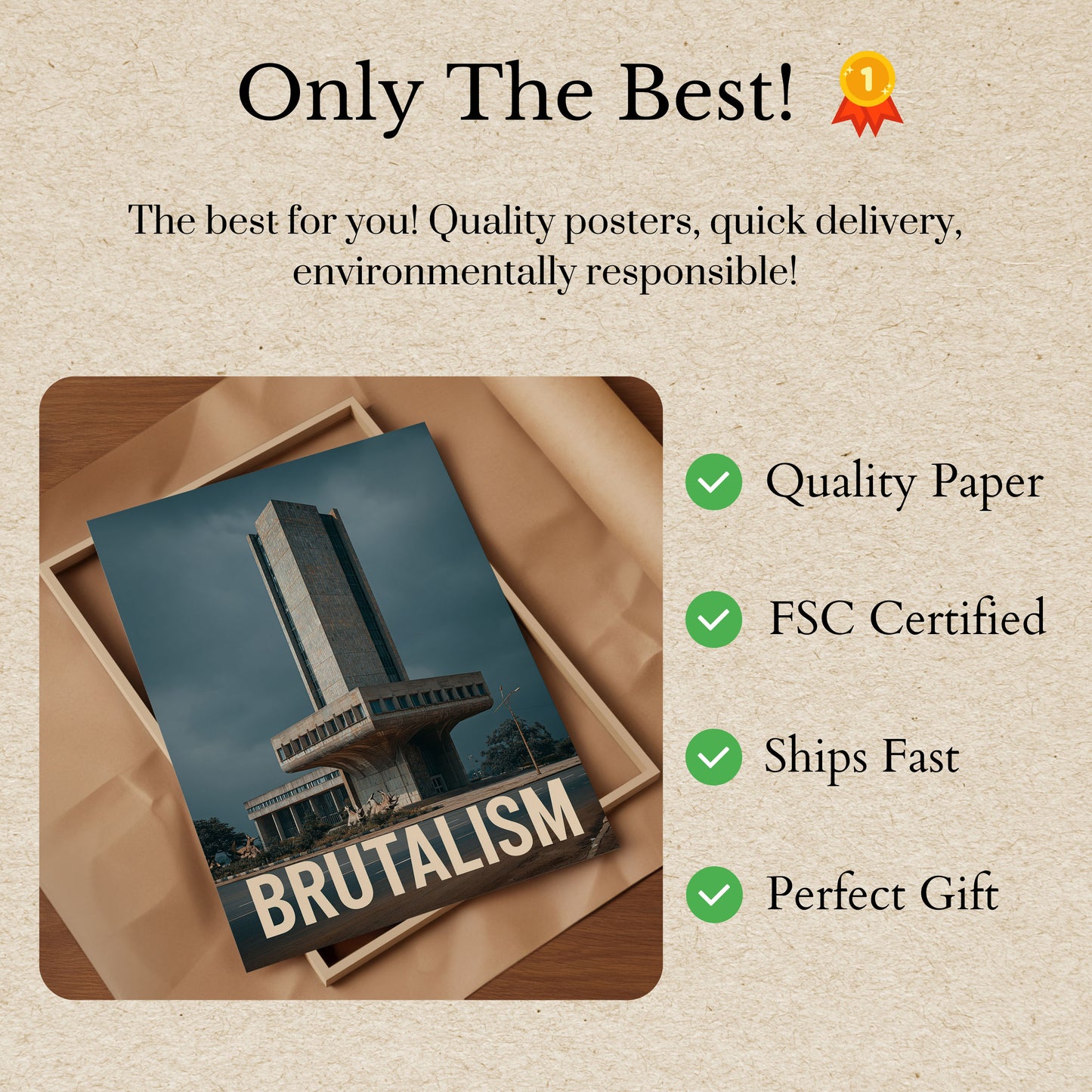 Brutalist Architecture Tower Poster