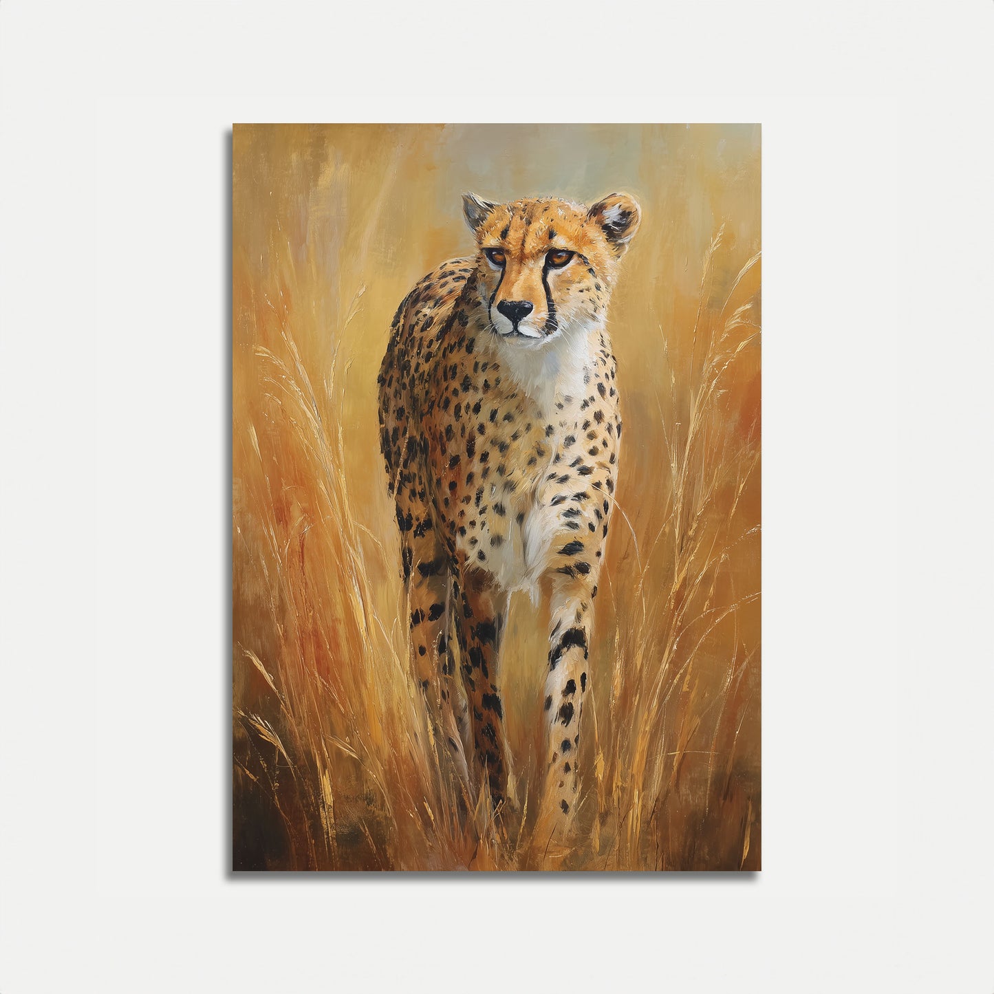 Majestic Cheetah Golden Grasslands Poster