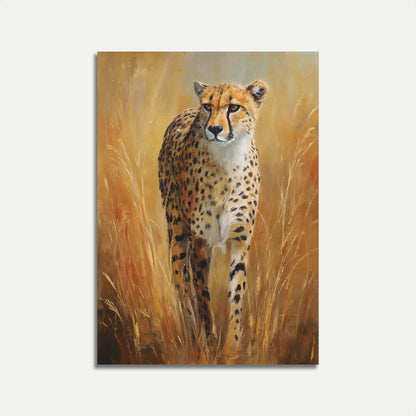 Majestic Cheetah Golden Grasslands Poster