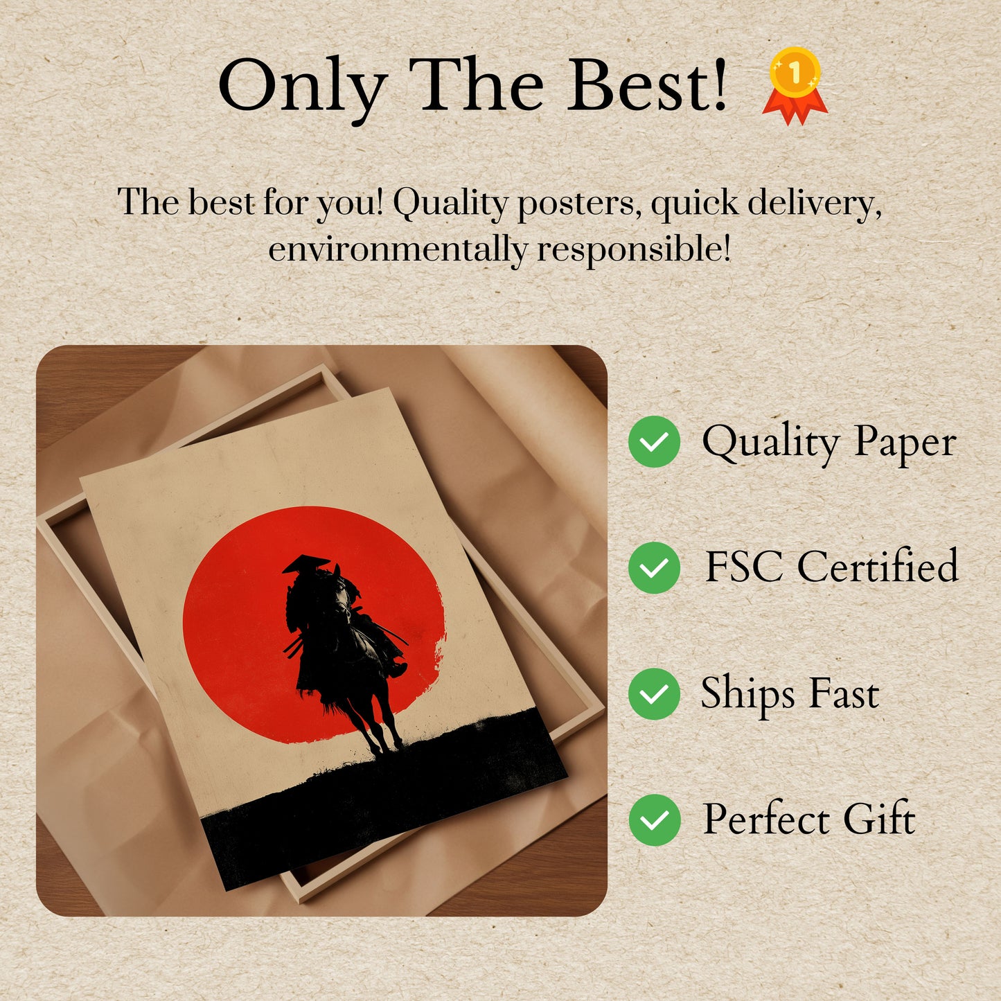 Samurai Warrior Silhouette Poster