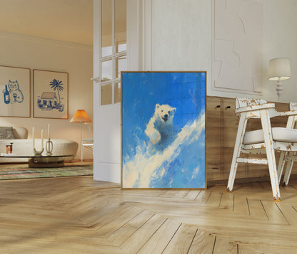 Polar Bear in Snow Poster