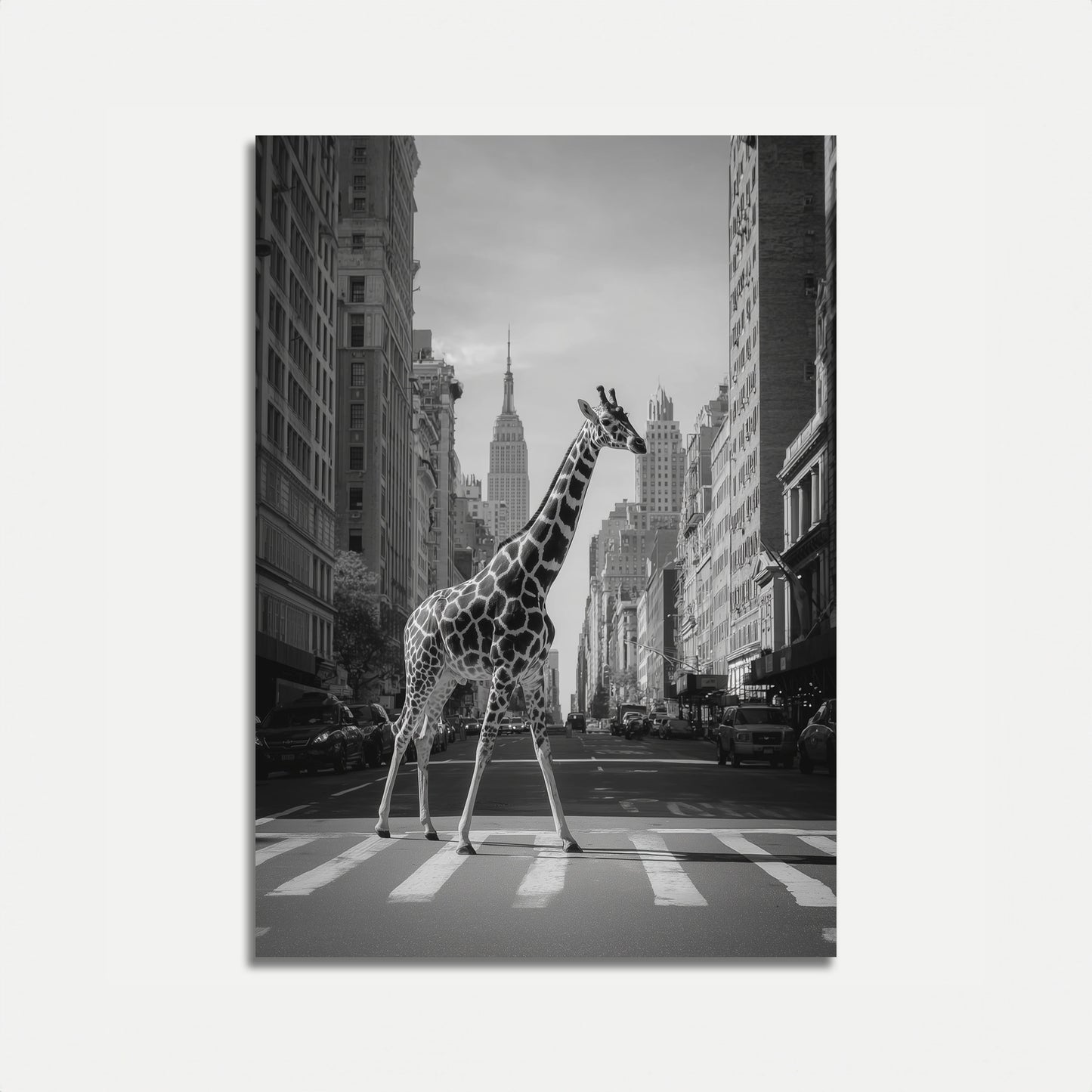 Giraffe Crossing New York City Poster