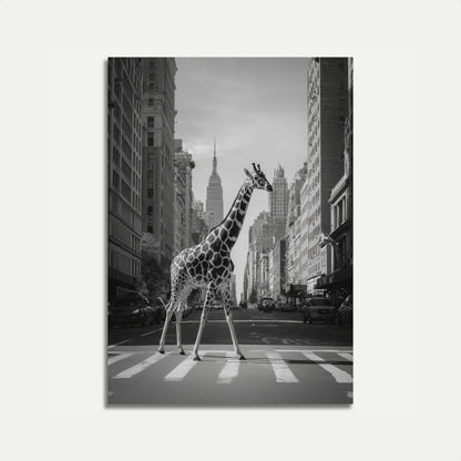 Giraffe Crossing New York City Poster