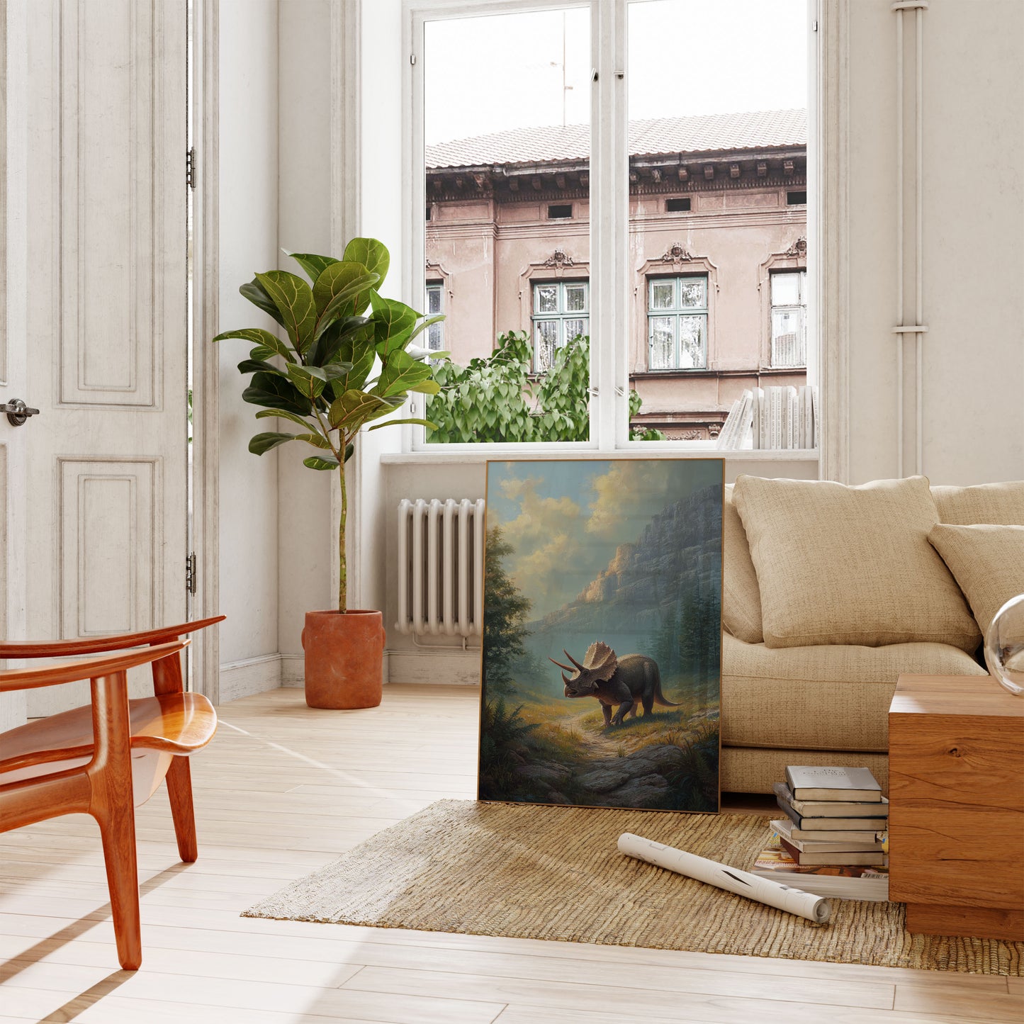 Ancient Triceratops Wilderness Poster