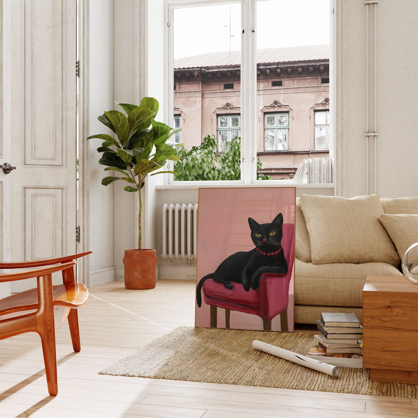 Elegant Black Cat Lounge Poster