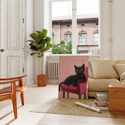 Elegant Black Cat Lounge Poster
