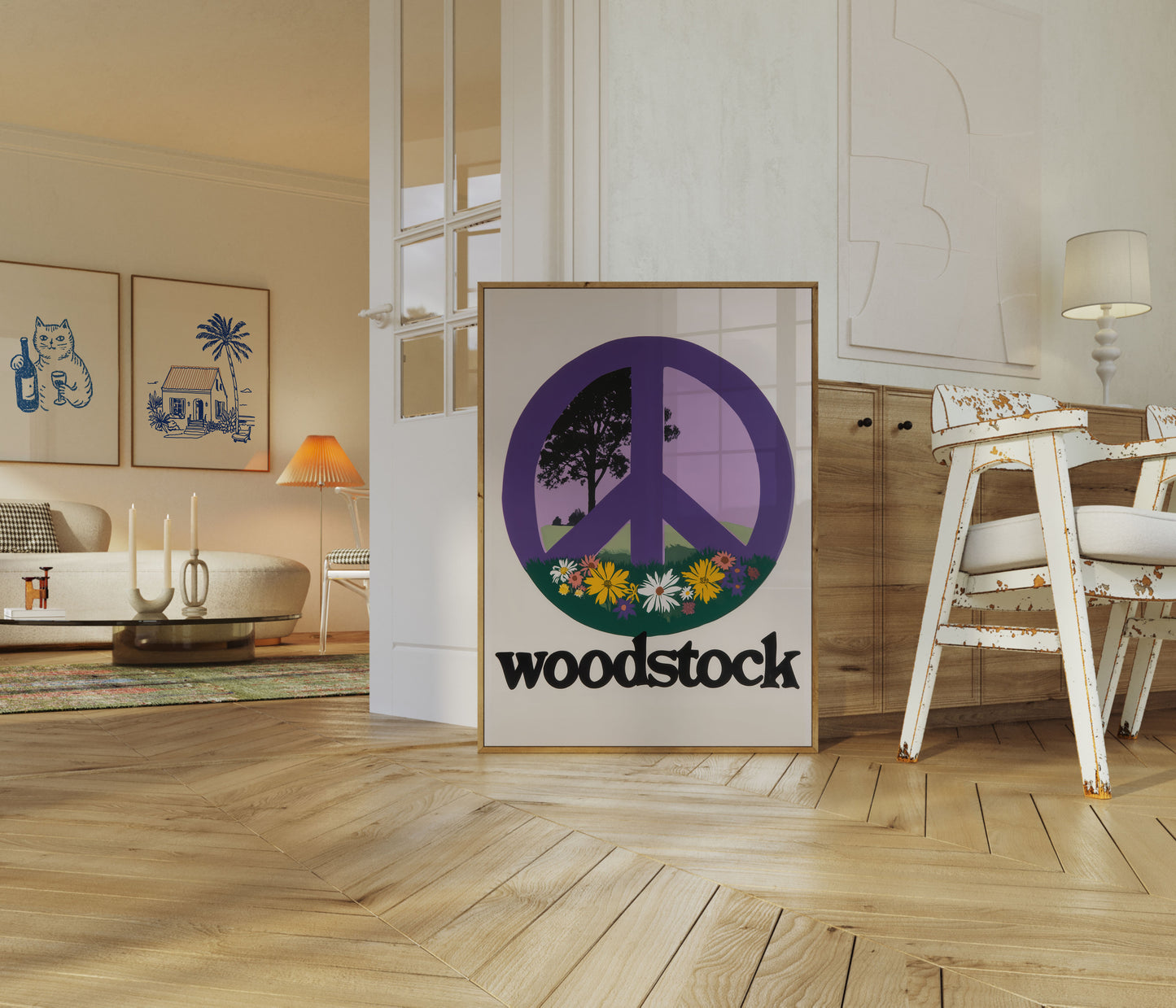 Peaceful Woodstock Music Poster