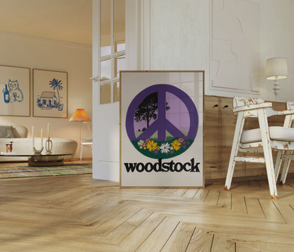 Peaceful Woodstock Music Poster