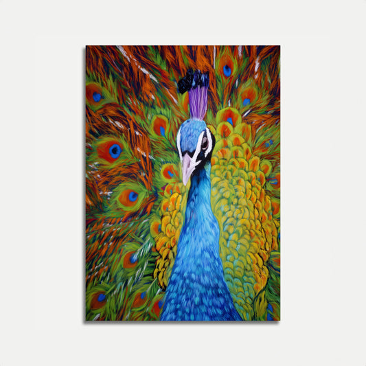 Póster de la majestuosidad del vibrante pavo real