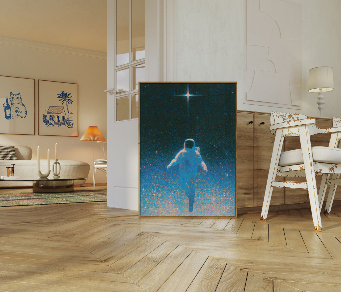 Plakát: Astronaut plující ve vesmíru